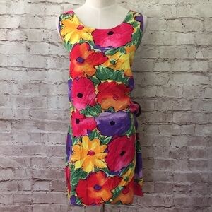 Mark Farrel 80’s Set Crop Top Sarong Skirt Floral